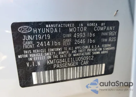 2020 Genesis G70 Prestige из США, поврежденный, VIN KMTG34LE1LU050912